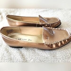 Anne Klein Metallic Gold Loafers Women Size 9